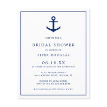 Nautical Anchor Budget Bridal Dusche Einladung