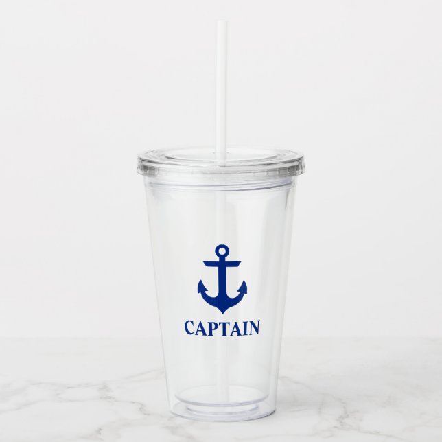 Nautical Anchor Captain Acryltrinkbecher (Vorderseite)