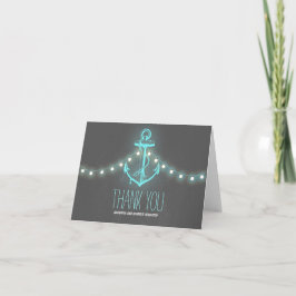 Nautical Anchor Chalkboard Wedding Vielen Dank Dankeskarte