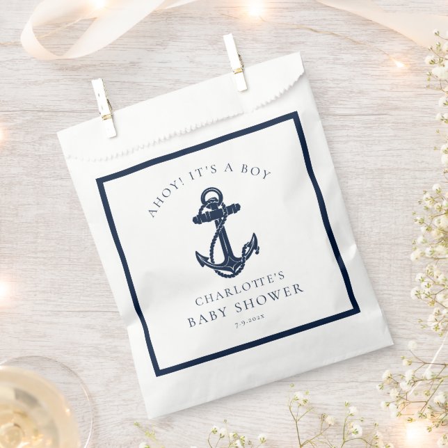Nautical Anchor Coastal Boy Baby Dusche Geschenktütchen (Ausgeschnitten)