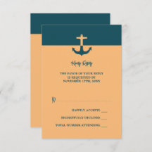 Nautical Anchor - Coral Blue - Beach Wedding