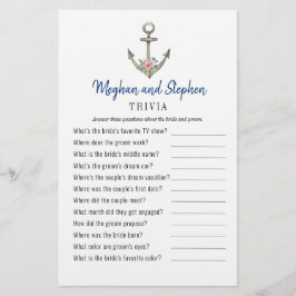 Nautical Anchor Couple's Shower Trivia Spiele