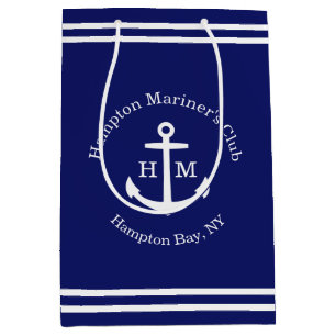 Nautical Anchor Custom (blau) Mittlere Geschenktüte