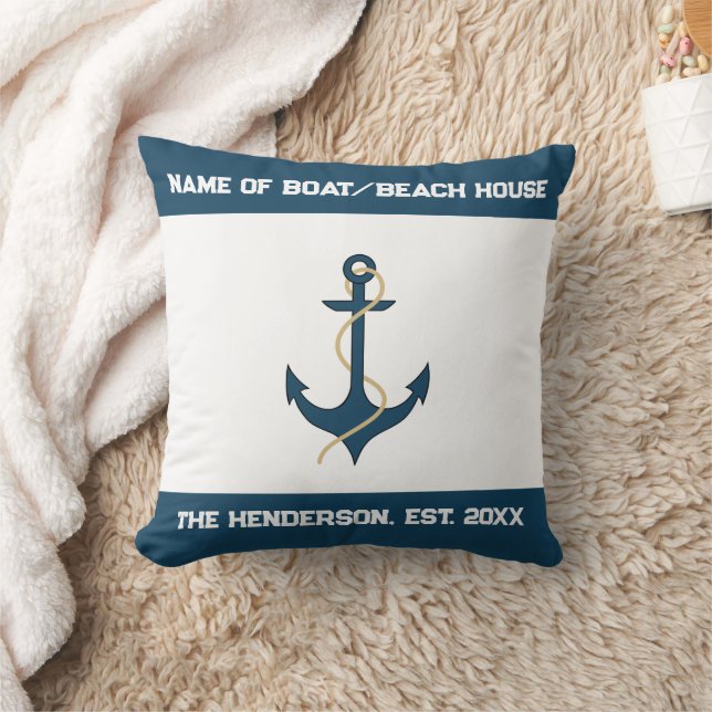 Nautical Anchor Custom Throw Pillow Kissen (Decke)