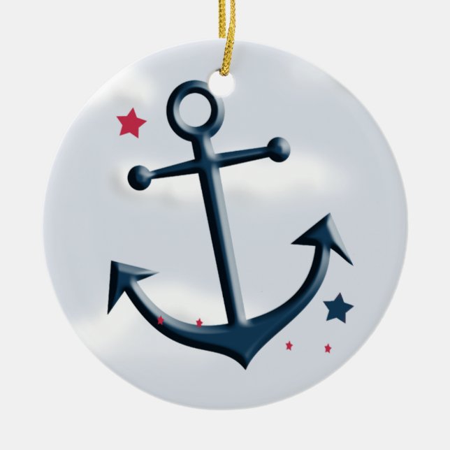 Nautical Anchor Design Cute Ornament (Vorne)