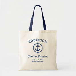 Nautical Anchor Family Reunion Navy Blue Script Tragetasche