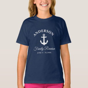 Nautical Anchor Family Wiedersehen Navy Blue Girls T-Shirt