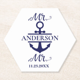 Nautical Anchor Gay Gastgeschenk Hochzeit Untersetzer