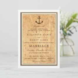 Nautical Anchor Gerahmte Vintage Paper Wedding Einladung