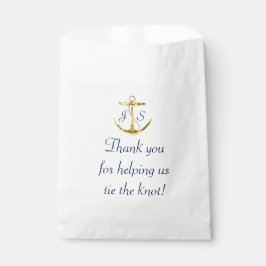 Nautical Anchor Gold Navy Blue Wedding Vielen Dank Geschenktütchen
