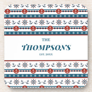 Nautical Anchor Hochzeitstil - Geschenkidee Getränkeuntersetzer