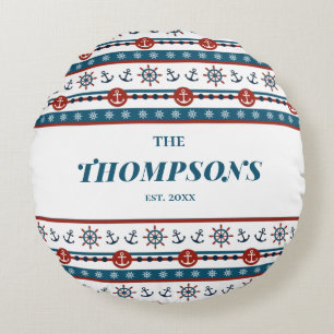 Nautical Anchor Hochzeitstil - Geschenkidee Rundes Kissen