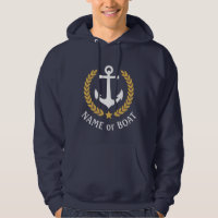 Nautical Anchor Ihr Boot Name Star Gold Laurel