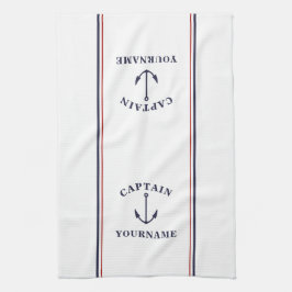 Nautical Anchor Kapitän Ihr Name Küchentücher