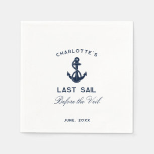 Nautical Anchor Last Sail Before Veil Bachelorette Serviette