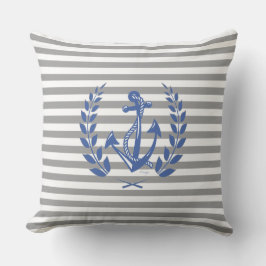 Nautical Anchor Laurel Wreath Kissen
