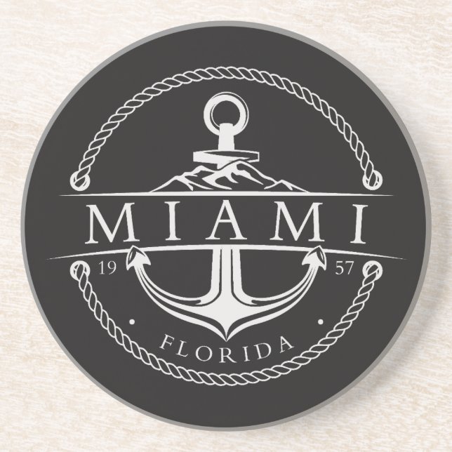 Nautical Anchor Miami Florida 1957 Getränkeuntersetzer (Vorne)