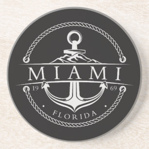 Nautical Anchor Miami Florida 1969 Getränkeuntersetzer