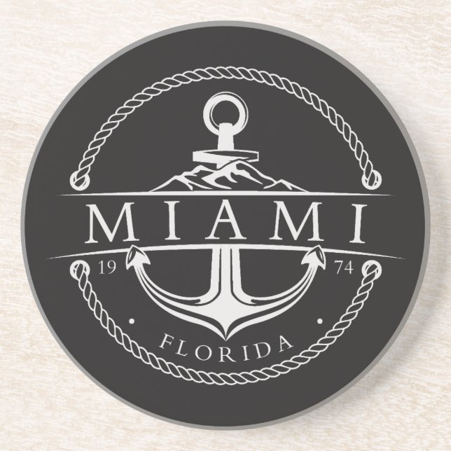 Nautical Anchor Miami Florida 1974 Getränkeuntersetzer (Vorne)