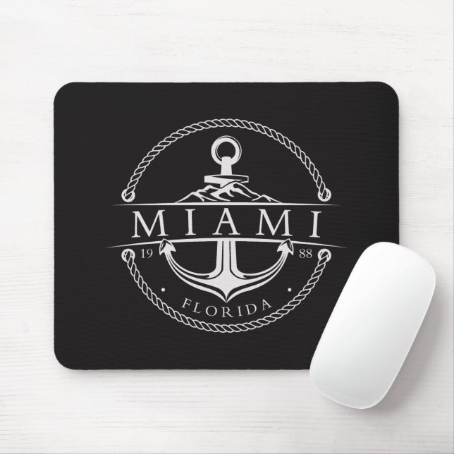 Nautical Anchor Miami Florida 1988 Mousepad (Mit Mouse)