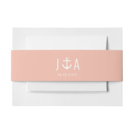 Nautical Anchor Monogram For New England Wedding Einladungsbanderole