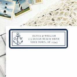 Nautical Anchor Monogram Wedding Rücksendeadresse