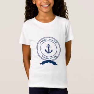 Nautical Anchor - Name des Kindes - Erster Partner T-Shirt