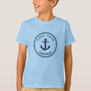 Nautical Anchor - Name T - Shirt des Kindes - Firs