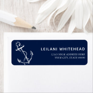Nautical Anchor Navy Baby Shooting Label