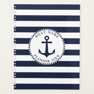 Nautical Anchor Navy Blue Boat Name 2024 Planer