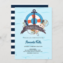 Nautical Anchor Navy Blue Floral Baby Shooter