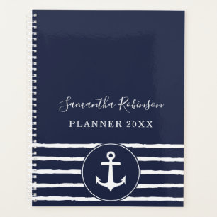 Nautical Anchor Navy Blue White Custom 2024 Planer