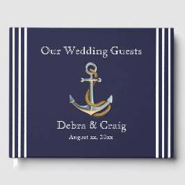Nautical Anchor Navy Wedding Guestbook Gästebuch