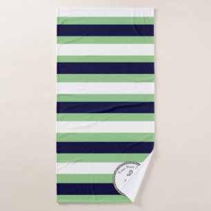 Nautical Anchor Navy White Strip Badetuch Badehandtuch