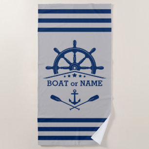 Nautical Anchor Oars helfen der Marine bei Grau Strandtuch