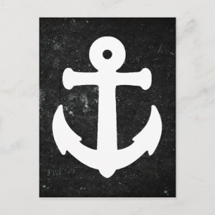 Nautical Anchor Postcard mit Chalkboard Hintergrun Postkarte