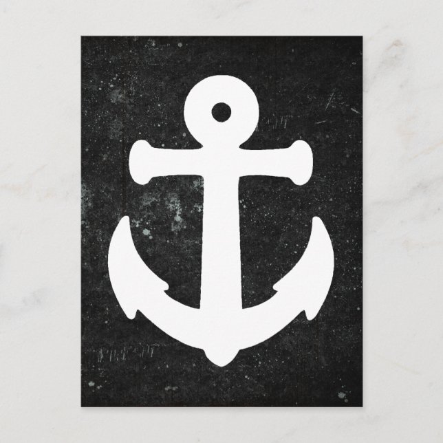 Nautical Anchor Postcard mit Chalkboard Hintergrun Postkarte (Vorderseite)