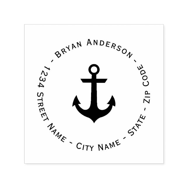 Nautical Anchor Rücksendeadresse Selbstfarbige Bri Permastempel (Design)