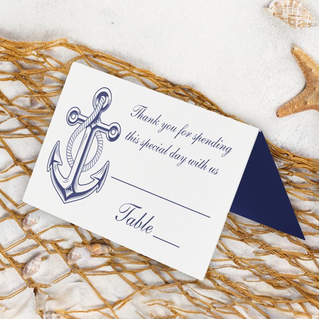 Nautical Anchor Sailor Navy Blue Danke Hochzeit (Von Creator hochgeladen)