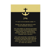 Nautical Anchor - Schwarzes Gold - Hochzeitsdetail