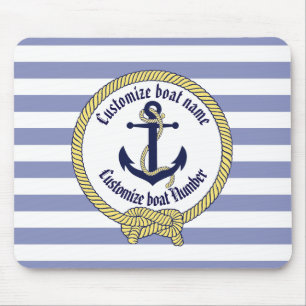 Nautical Anchor/Seaman's Knoten/Customize Name, # Mousepad