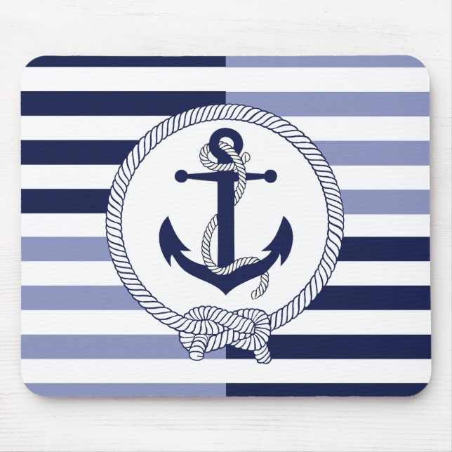 Nautical Anchor/Seaman's Knoten/Customize Name, # Mousepad (Vorne)