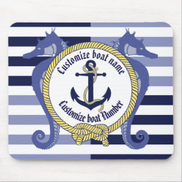 Nautical Anchor/Seaman's Knoten/Customize Name, # Mousepad