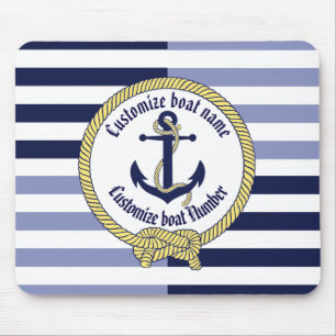 Nautical Anchor/Seaman's Knoten/Customize Name, # Mousepad