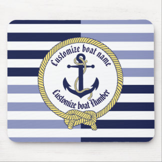 Nautical Anchor/Seaman's Knoten/Customize Name, # Mousepad