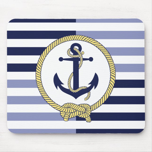 Nautical Anchor/Seaman's Knoten/Customize Name, # Mousepad (Vorne)