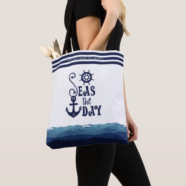 Nautical Anchor SEAS THE DAY Navy Personalisiert B (Von Nahem)