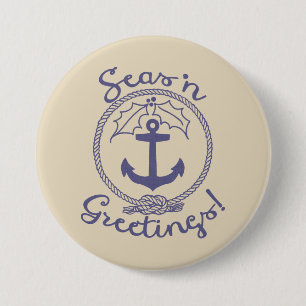 Nautical Anchor und Holly   Urlaub Button