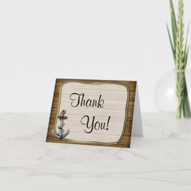 Nautical Anchor Vielen Dank Dankeskarte (Vorderseite)