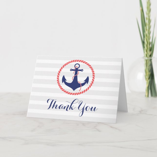 Nautical Anchor Vielen Dank Dankeskarte (Vorderseite)